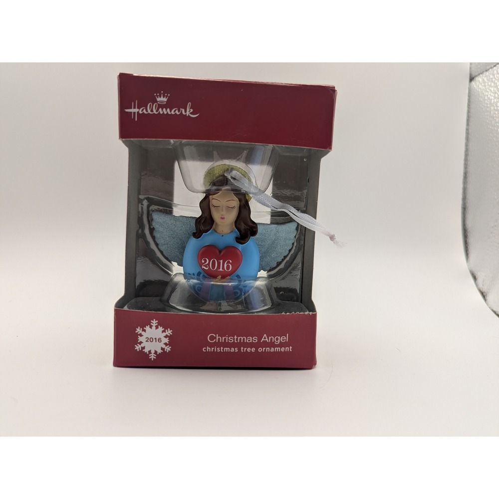 Hallmark 2016 Christmas Angel Ornament  Blue New‎ In Box Decorative Tree Heart